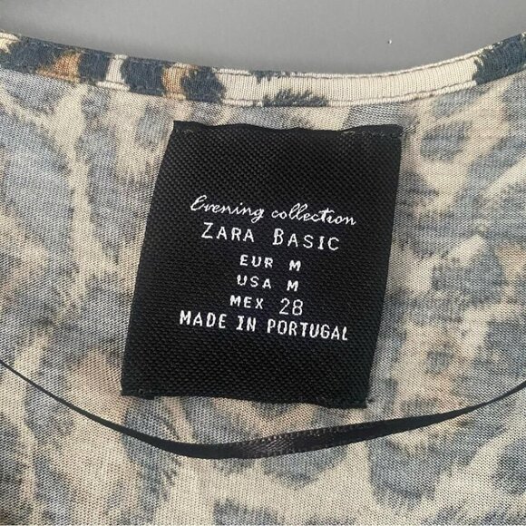 Zara Leopard Print Wrap Dress Edgy Grunge Whimsigoth Fall Layering Staple M - Picture 5 of 12